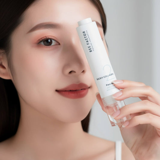 Γυναίκα εφαρμόζει serum προσώπου σε καθαρή επιδερμίδα μπροστά στον καθρέφτη, για ενυδάτωση, λεία όψη και καθημερινή skincare φροντίδα.