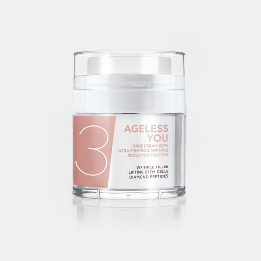 Προϊόν περιποίησης προσώπου Ageless You με προηγμένη σύνθεση για άμεση σύσφιξη και μείωση ρυτίδων – κρέμα 50ml με diamond peptides, διαθέσιμη στο Eiria.