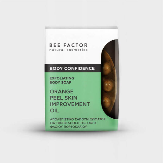 Απολεπιστικό σαπούνι σώματος Bee Factor Body Confidence με καφεΐνη και φύκια – ιδανικό για βελτίωση της όψης φλοιού πορτοκαλιού, φωτογραφία προϊόντος για eiria.gr.