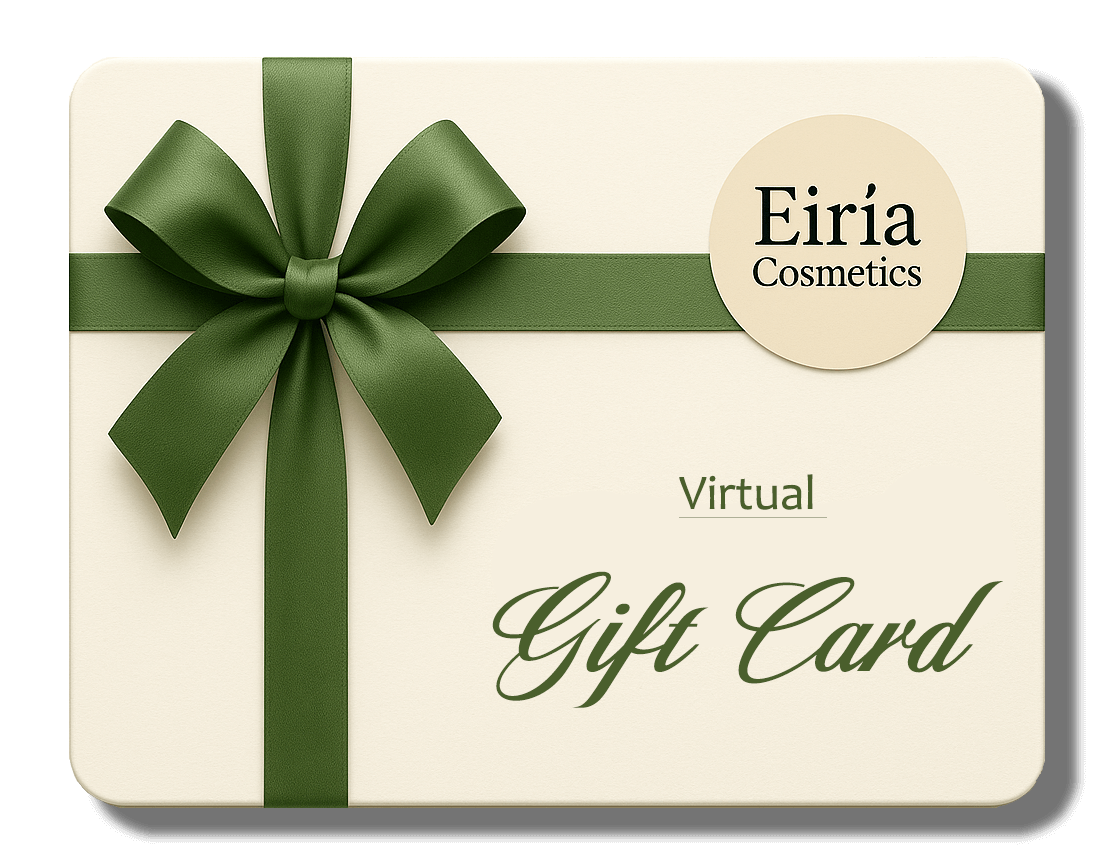 Virtual Gift Card Eiría Cosmetics με πράσινη κορδέλα – Ιδανικό δώρο για καλλυντικά από το eiria.gr