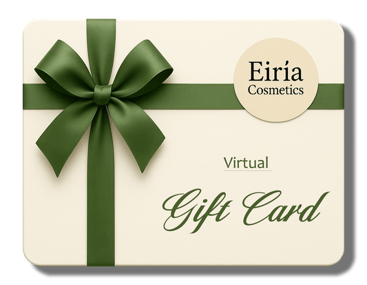 Virtual Gift Card Eiría Cosmetics με πράσινη κορδέλα – Ιδανικό δώρο για καλλυντικά από το eiria.gr