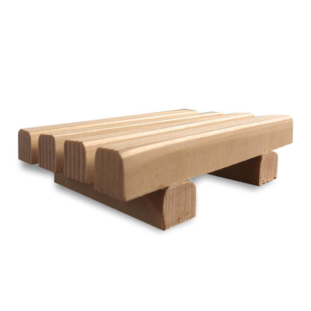 Ξύλινη βάση για σαπούνι ή σφουγγάρι μπάνιου με σχισμές για σωστή αποστράγγιση νερού